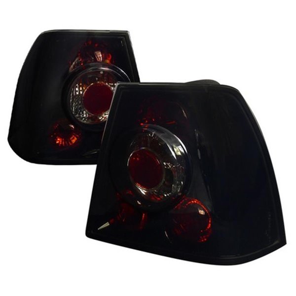 Overtime Euro Tail Lights Glossy Black Housing with Smoke for 99 to 04 Volkswagen Jetta, 12 x 16 x 18 in. OV2654298